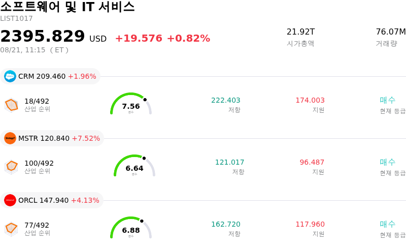 소프트웨어 및 IT 서비스
