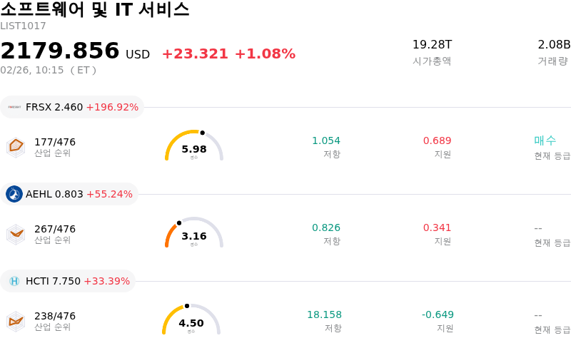 소프트웨어 및 IT 서비스