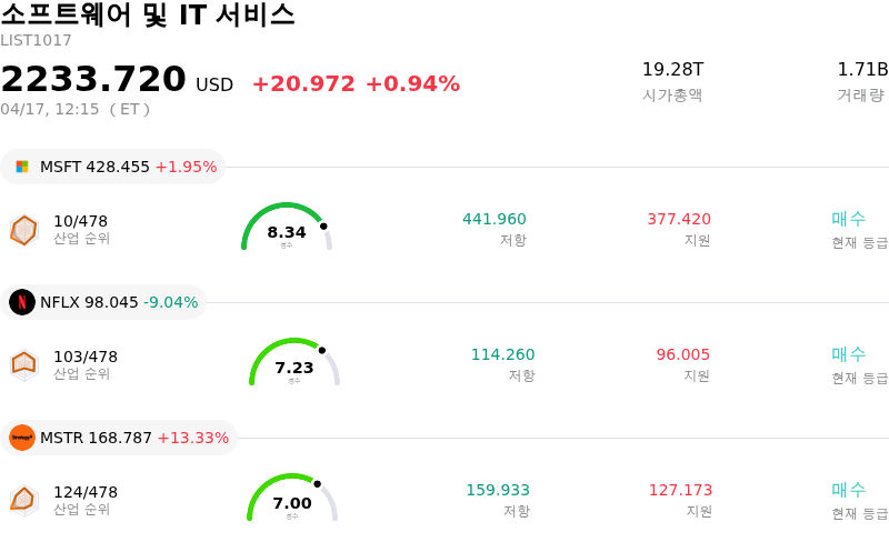 소프트웨어 및 IT 서비스