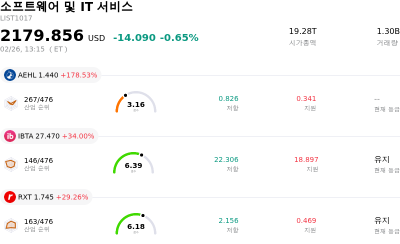소프트웨어 및 IT 서비스