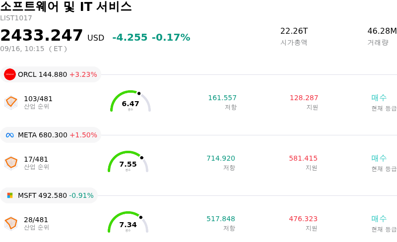 소프트웨어 및 IT 서비스