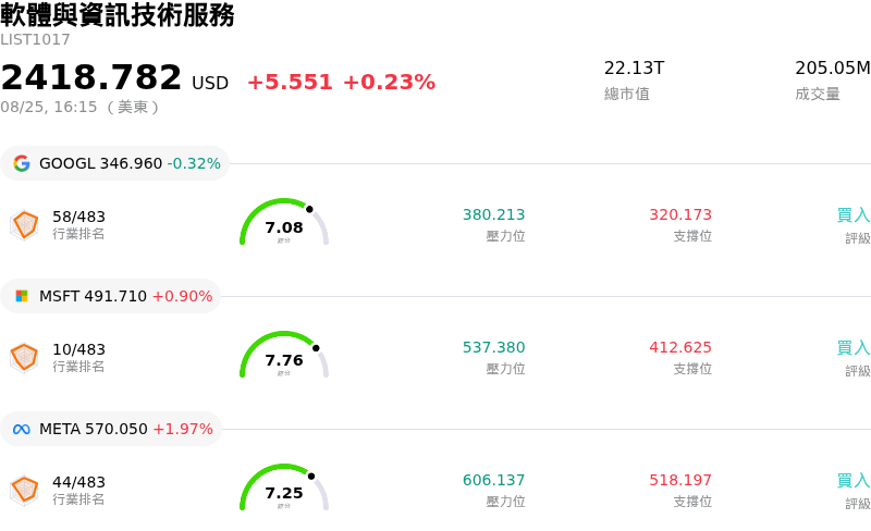 軟體與資訊技術服務