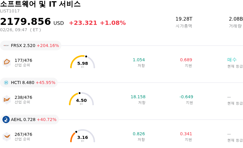 소프트웨어 및 IT 서비스