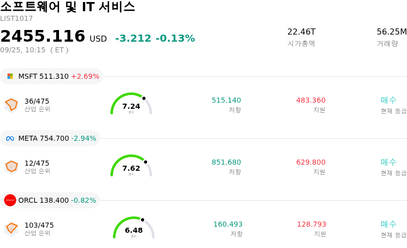 소프트웨어 및 IT 서비스
