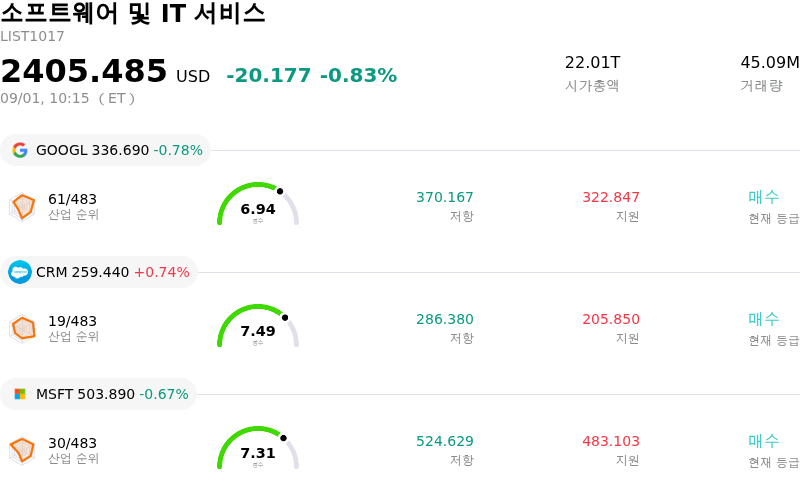 소프트웨어 및 IT 서비스