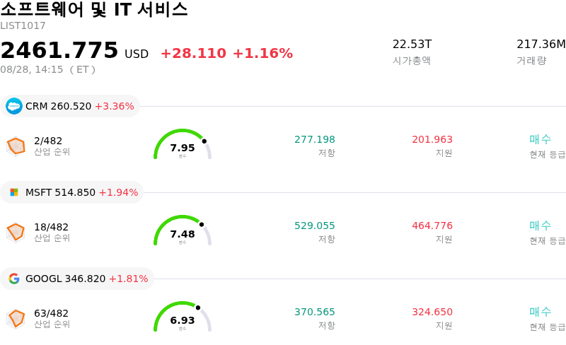 소프트웨어 및 IT 서비스