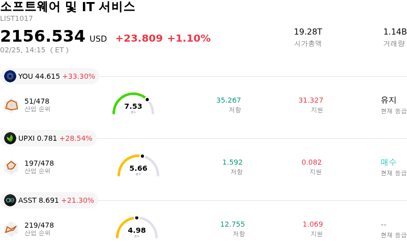 소프트웨어 및 IT 서비스