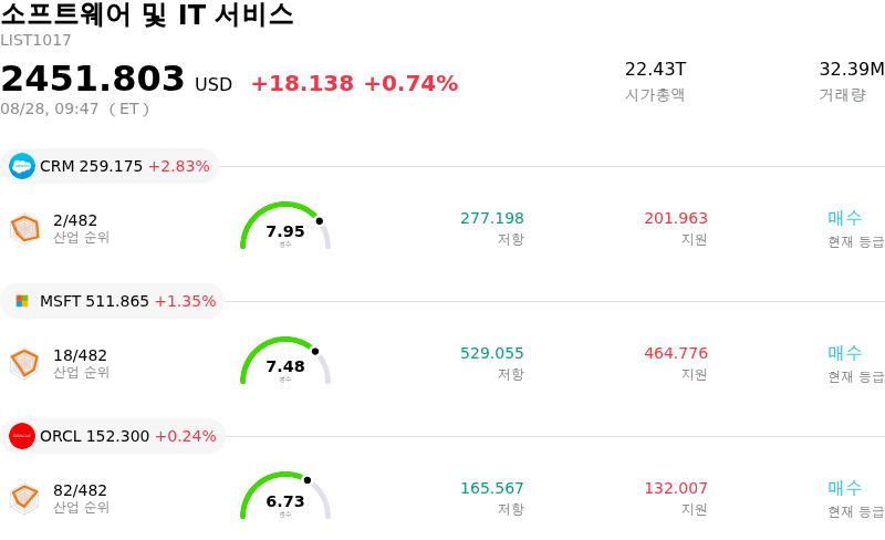 소프트웨어 및 IT 서비스