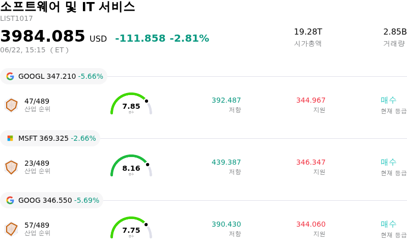소프트웨어 및 IT 서비스
