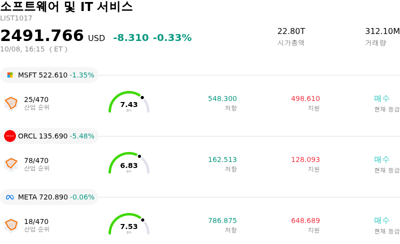 소프트웨어 및 IT 서비스
