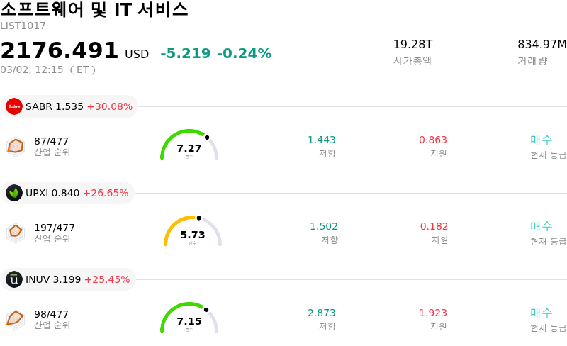 소프트웨어 및 IT 서비스