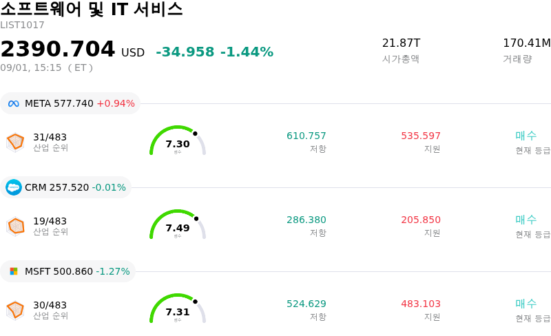 소프트웨어 및 IT 서비스
