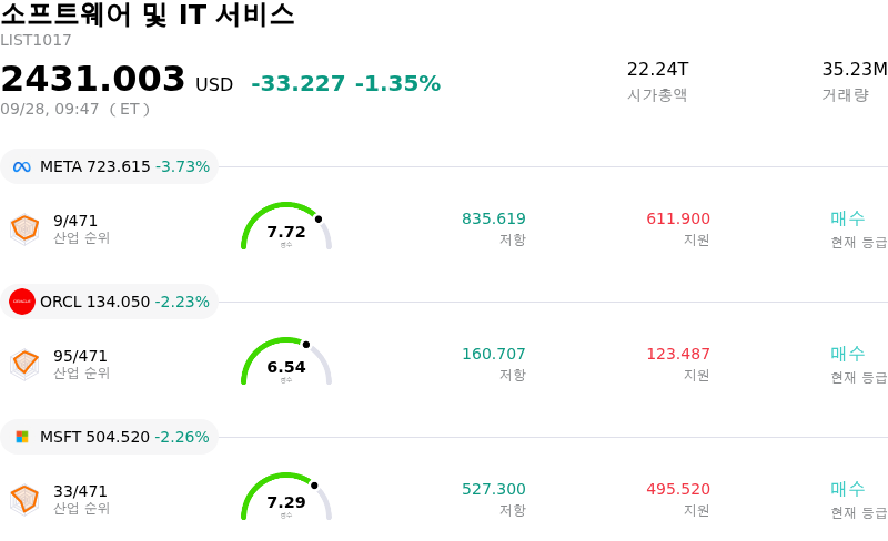 소프트웨어 및 IT 서비스