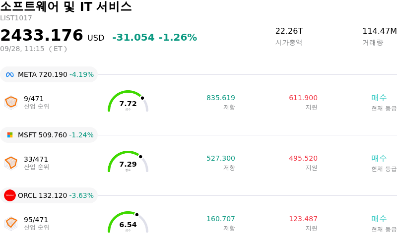 소프트웨어 및 IT 서비스