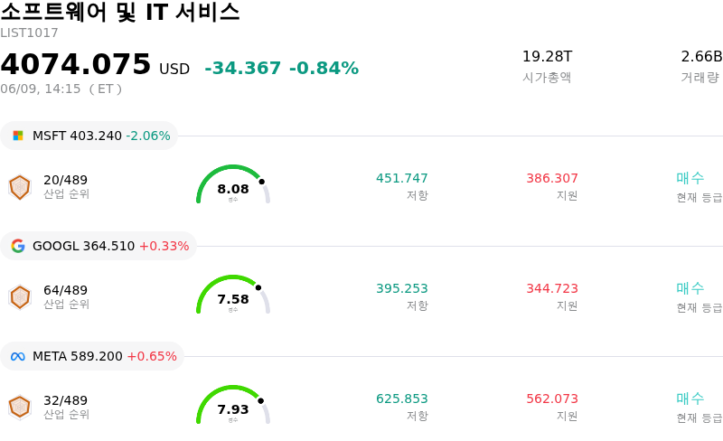 소프트웨어 및 IT 서비스