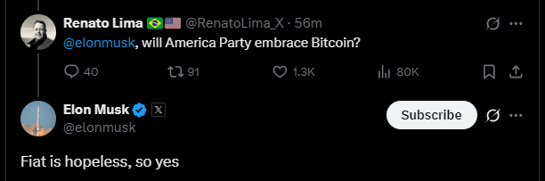 Musk’-Tweet –  X