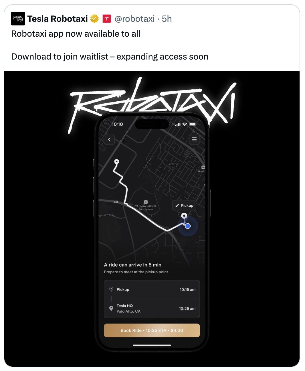 Robotaxi opens to the public