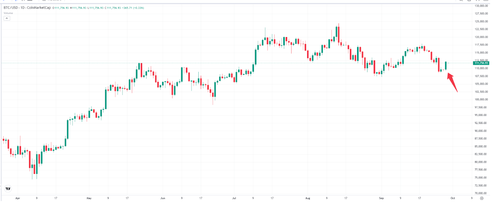Bitcoin Price Chart – Source: TradingView.