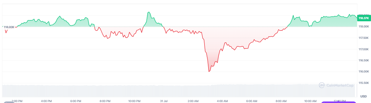 Bitcoin price chart, source: CoinMarketCap