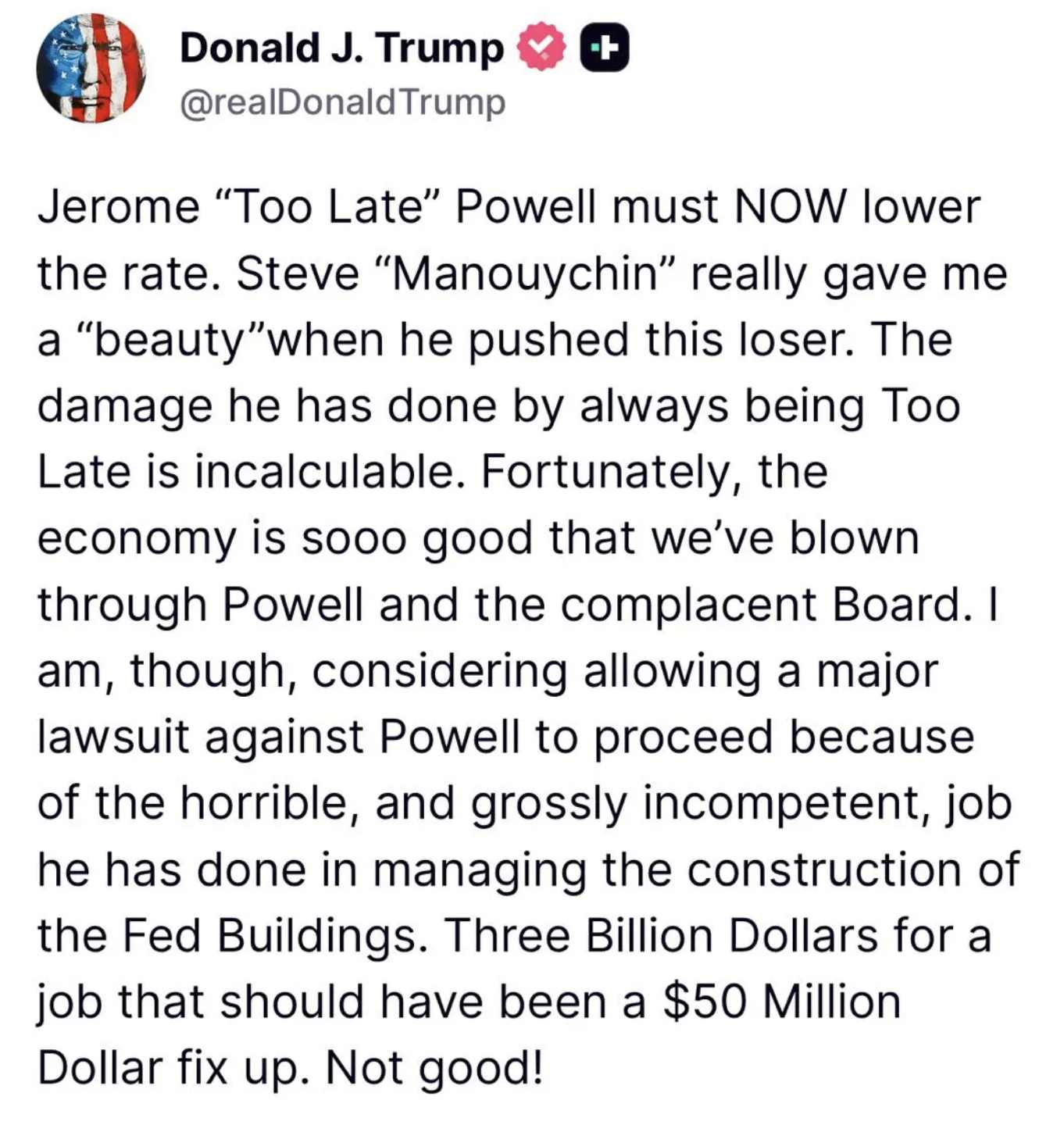 Trump's social media comments