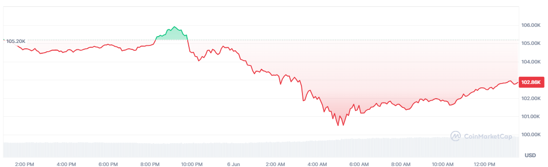 Bitcoin Price Chart – Source: CoinMarketCap.