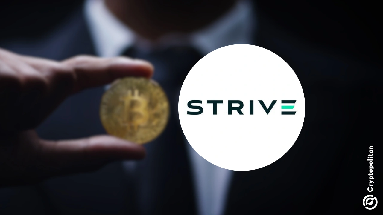 A Strive compra US$ 162 milhões em Bitcoin, adicionando 1.567 BTC a aproximadamente US$ 103.000 cada.