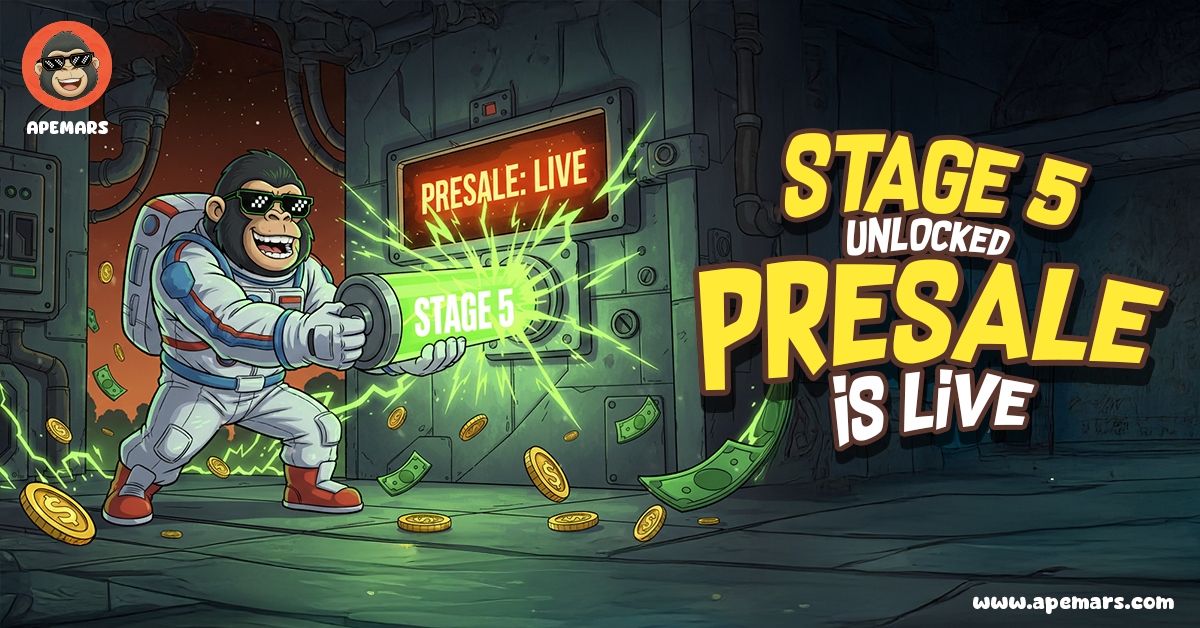 E se sua próxima escolha de altcoin pudesse transformar um pequeno investimento em ganhos extraordinários até 2026, superando até mesmo as previsões de preço XRP , que giram em torno de US$ 2 a US$ 4, de fontes como CoinCodex e Changelly? Enquanto as principais altcoins, como Ethereum se preparam para previsões de US$ 4.000 a US$ 5.000, segundo análises Binance e da Kraken, uma novata ousada como a APEMARS está roubando a cena